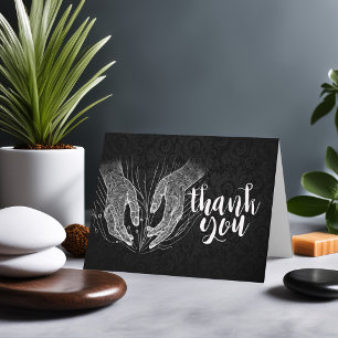 Massage Therapy Healing Hands Energy Spa Wellness Letterpress Thank You Card