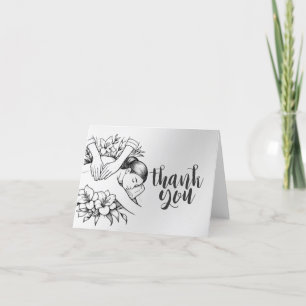 Massage Therapy Healing Hands Energy Spa Wellness Letterpress Thank You Card