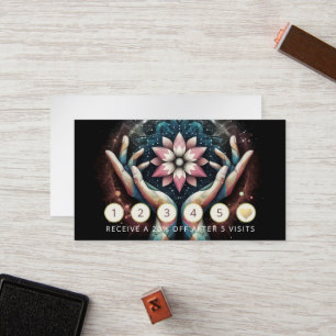 Massage Therapy Healing Hands Energy Spa Wellness Loyalty Card