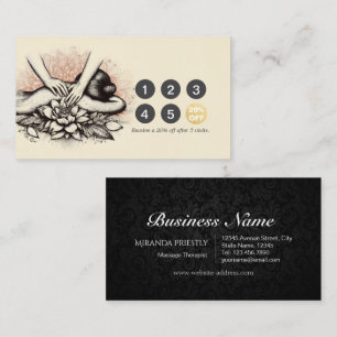 Massage Therapy Healing Hands Energy Spa Wellness Loyalty Card