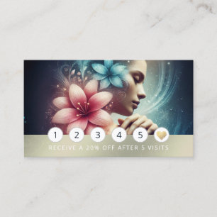 Massage Therapy Healing Hands Energy Spa Wellness Loyalty Card
