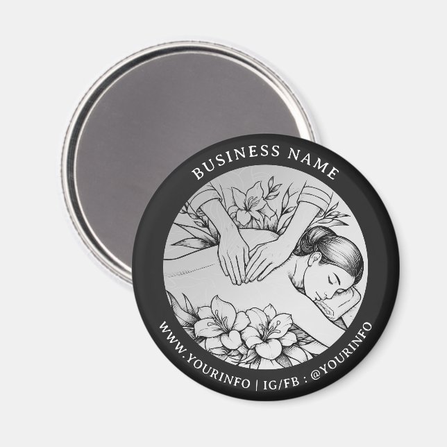 Massage Therapy Healing Hands Energy Spa Wellness Magnet (Front/Back)