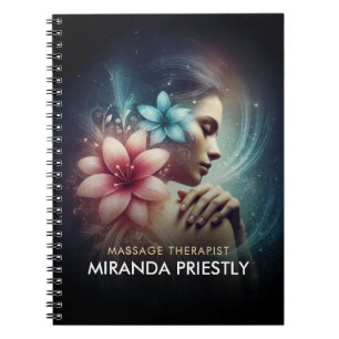 Massage Therapy Healing Hands Energy Spa Wellness Notebook