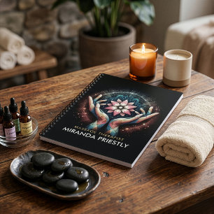 Massage Therapy Healing Hands Energy Spa Wellness Notebook