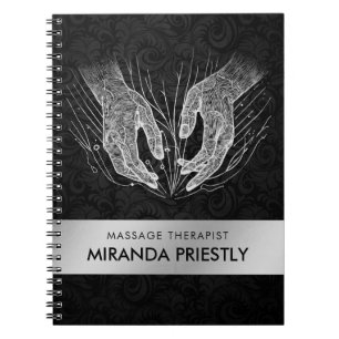Massage Therapy Healing Hands Energy Spa Wellness Notebook