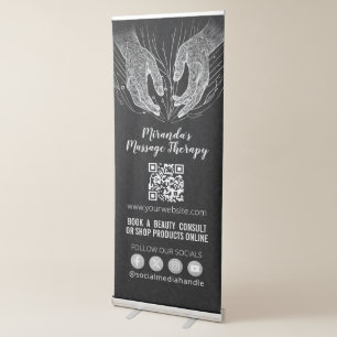 Massage Therapy Healing Hands Energy Spa Wellness Retractable Banner