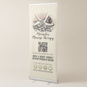 Massage Therapy Healing Hands Energy Spa Wellness Retractable Banner