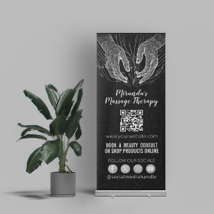 Massage Therapy Healing Hands Energy Spa Wellness Retractable Banner