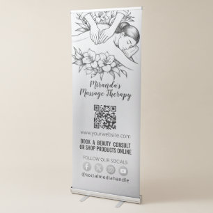 Massage Therapy Healing Hands Energy Spa Wellness Retractable Banner