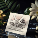 Massage Therapy Healing Hands Energy Spa Wellness Square Business Card