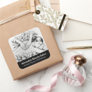 Massage Therapy Healing Hands Energy Spa Wellness Square Sticker