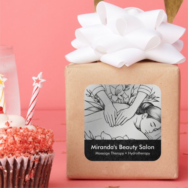 Massage Therapy Healing Hands Energy Spa Wellness Square Sticker (Party)