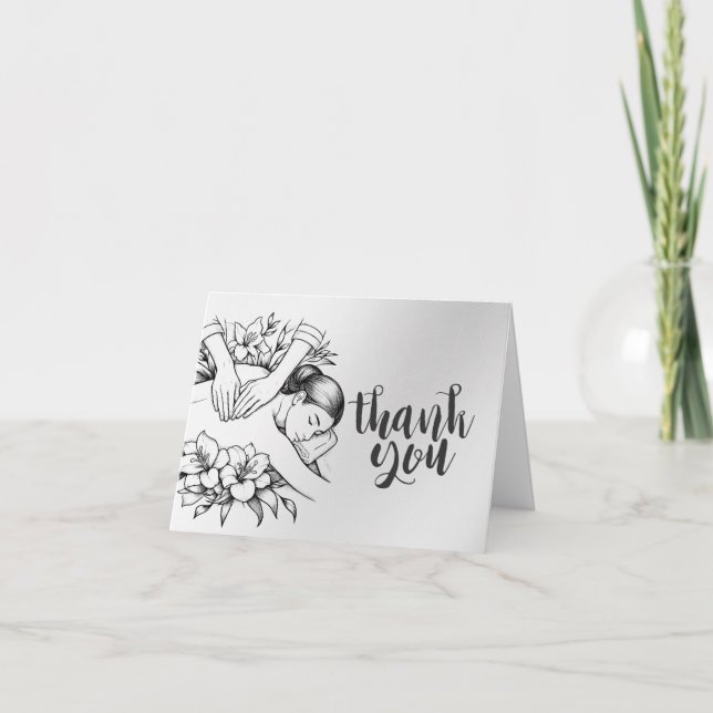 Massage Therapy Healing Hands Energy Spa Wellness Thank You Card (Front)