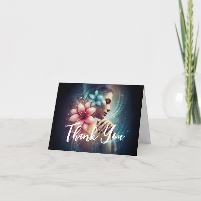 Massage Therapy Healing Hands Energy Spa Wellness Thank You Card (Front)