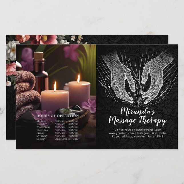 Massage Therapy Healing Hands Price Bifold Flyer (Front/Back)