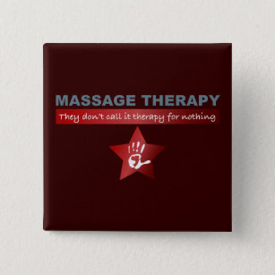 Massage Therapy in Ruby Red Pinback Button