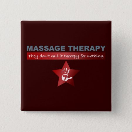Massage Therapy In Ruby Red Pinback Button