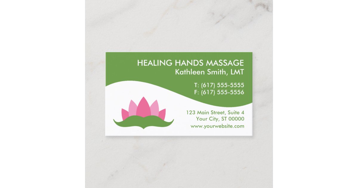 Massage Therapy Lotus Flower Business Cards Zazzle 2732