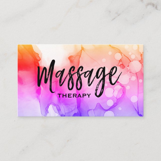 *~* Massage Therapy Massage Therapists Watercolor Business Card (Front)