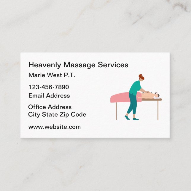 Massage Therapy Modern Business Cards (Front)