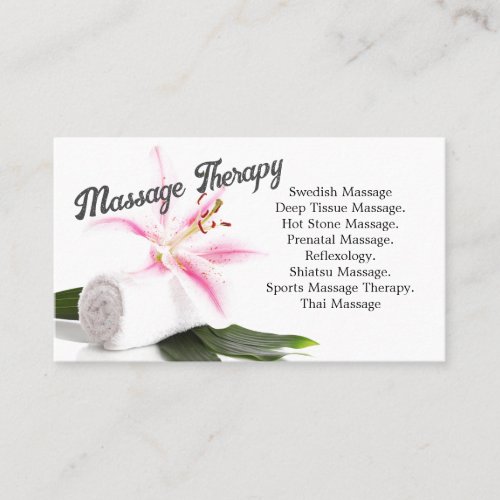 Massage Therapy Orchid Business Card