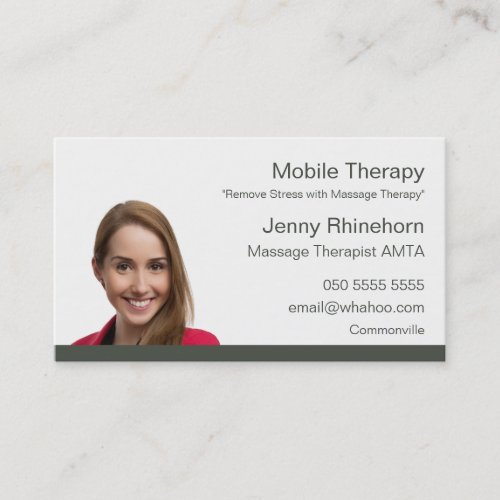 Massage Therapy Portrait Name Card