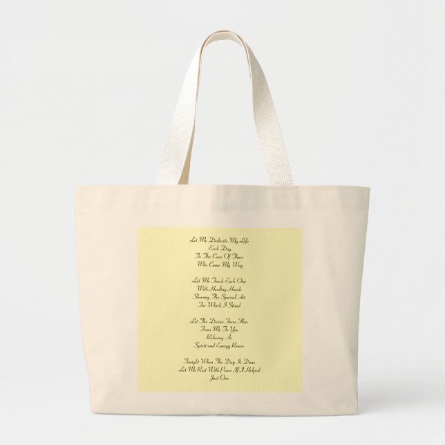 Massage Therapy Prayer Large Tote Bag (Front)