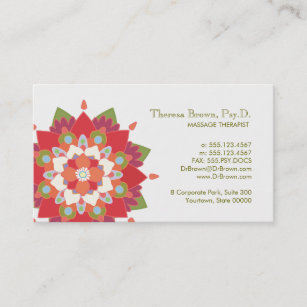 Massage Therapy Red Lotus Appointment Card
