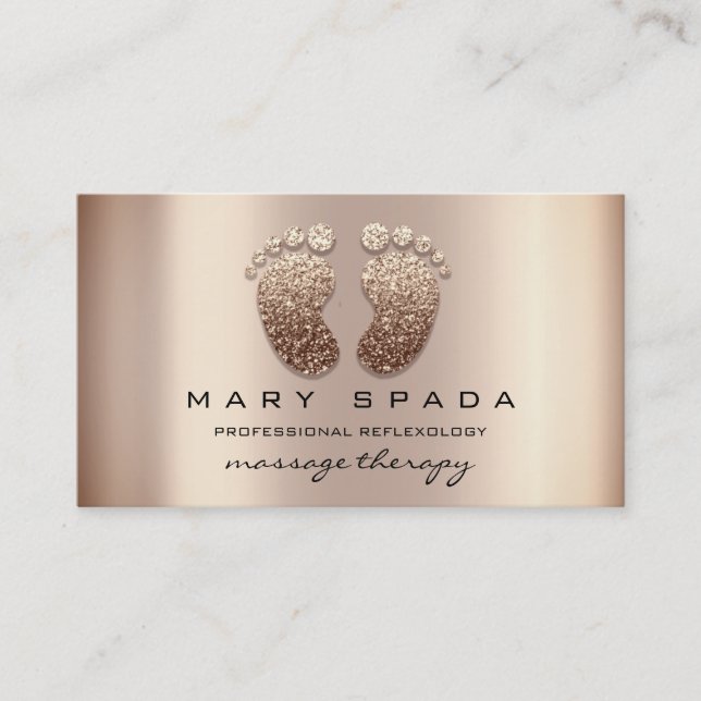 Massage Therapy Reflexology Feet Instagra Skinny Business Card (Front)