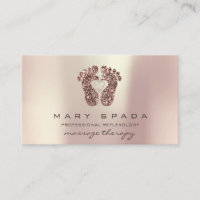 Massage Therapy Reflexology Feet Reiki Rose Glitte Business Card