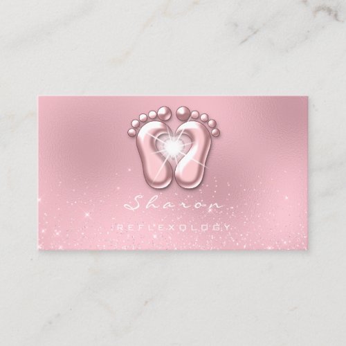 Massage Therapy Reflexology Therapy Pink Sparky Business Card