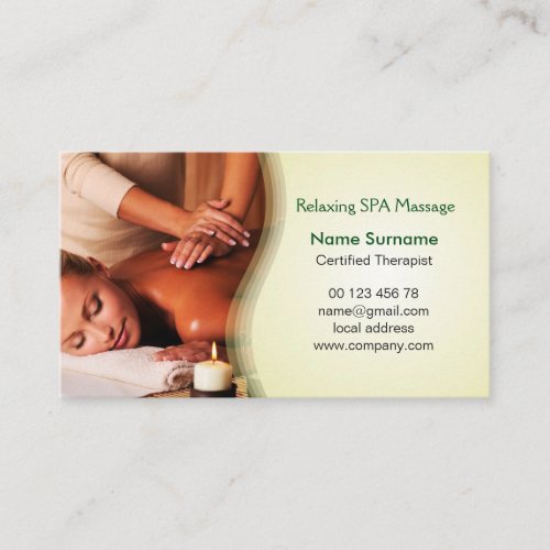 Massage therapy remedial massage business card