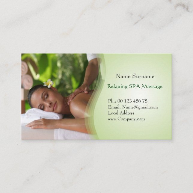 Massage therapy, remedial massage business card (Front)