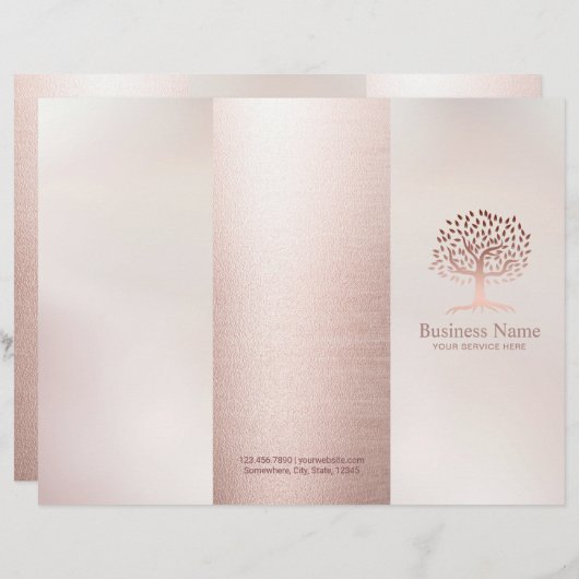 Massage Therapy Rose Gold Life Tree Spa Tri-Fold (Front/Back)