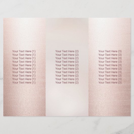 Massage Therapy Rose Gold Life Tree Spa Tri-Fold (Back)