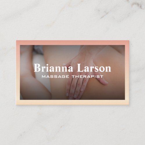 Massage Therapy Session  Back Massage Business Card