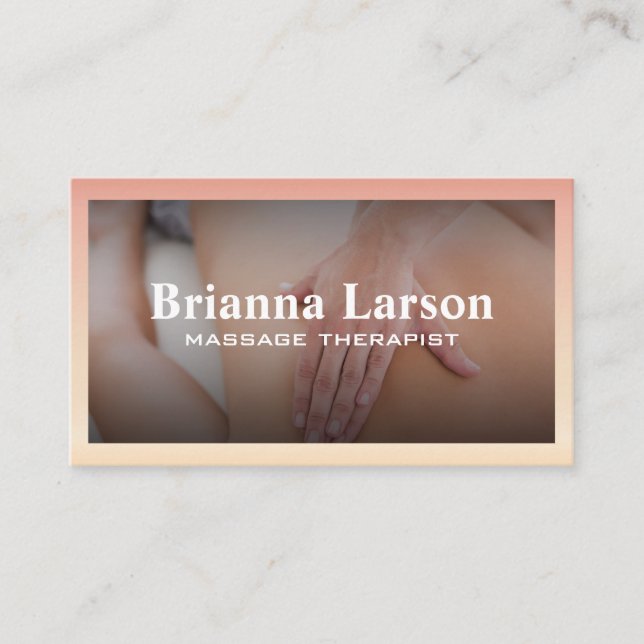 Massage Therapy Session | Back Massage Business Card (Front)