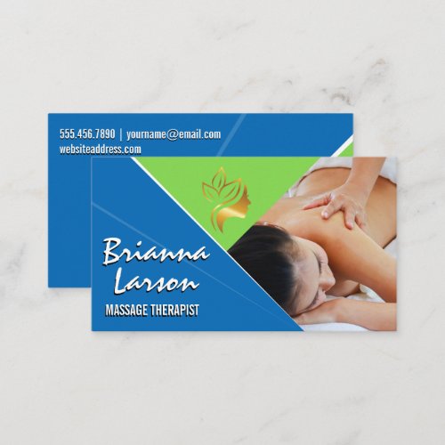 Massage Therapy Session  Back Rub Business Card