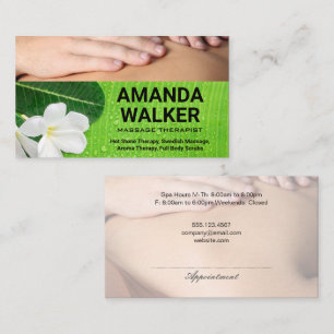 Massage Therapy Session Flower and Leaf Appointment Card