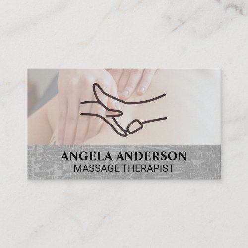 Massage Therapy Session  Foot Massaging Logo Business Card
