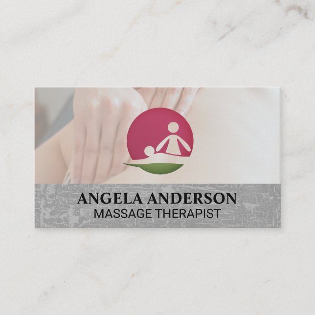 Massage Therapy Session | Logo Business Card (Front)