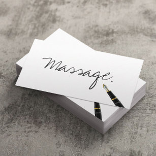 Massage Therapy Simple Handwritten Business Card