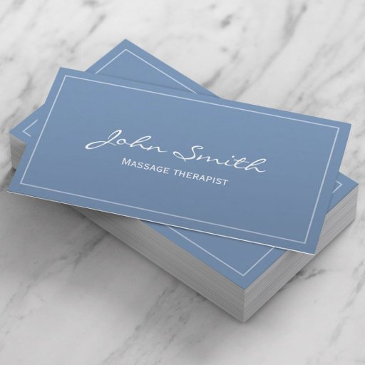 Customizable Massage Therapy Simple Plain Blue Business Card