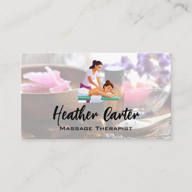 Massage Therapy | Spa Oils Salts Business Card (Front)