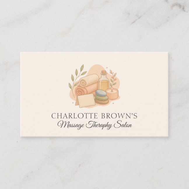 Massage Therapy Spa Wellness Relaxation Holistic Business Card