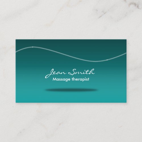 Massage Therapy Stylish Teal Business Card