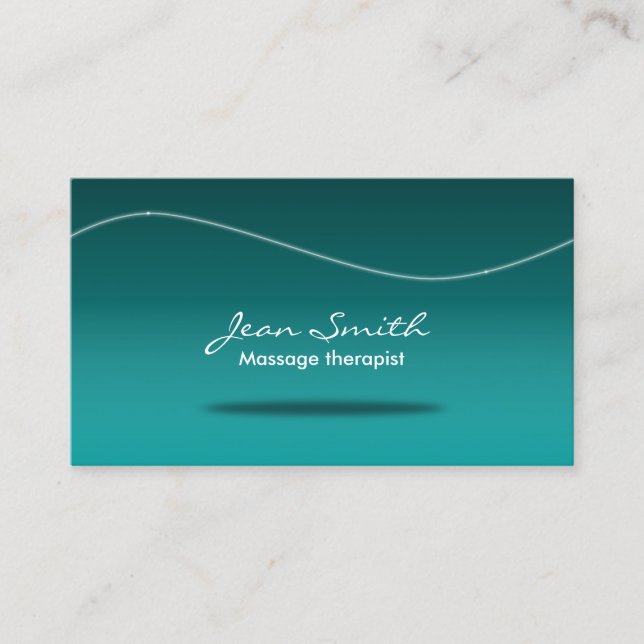 Massage Therapy Stylish Teal Business Card (Front)