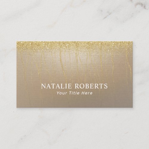 Massage Therapy Vintage Gold Glitter Vein Spa Business Card
