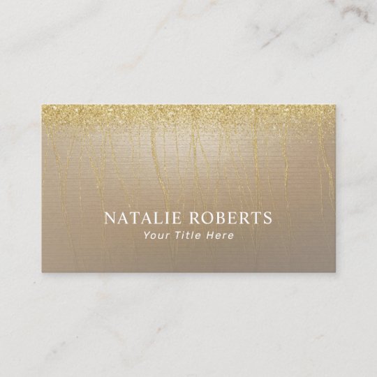 Massage Therapy Vintage Gold Glitter Vein Spa Business Card 9514