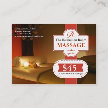 Massage Therapy Voucher Discount Card by colourfuldesigns at Zazzle